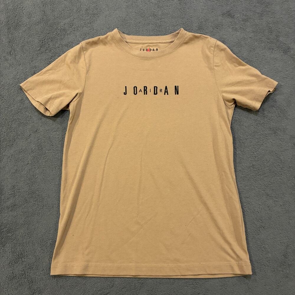 Jordan Wordmark Embroidered Desert Camo Casual Crew Neck T-Shirt Youth Sz Large